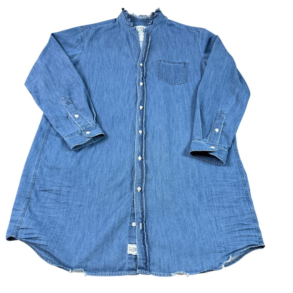 Frank & Eileen Mary Mini Dress Size XL Vintage Stonewashed Indigo Denim Blue - Picture 2 of 12